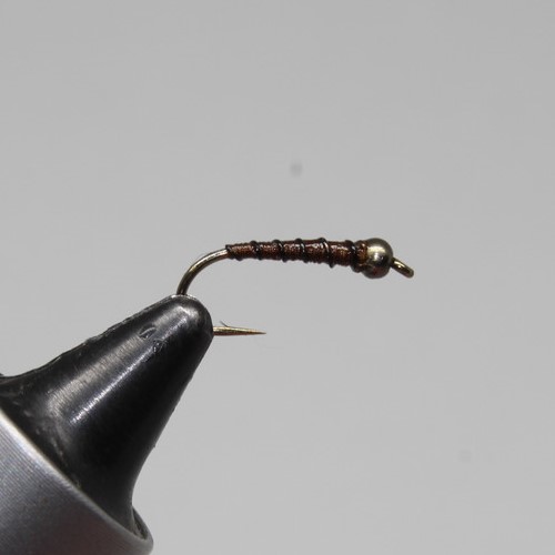 Frostbite Chironomid – Black w/Copper Bead – Little Fort Fly and